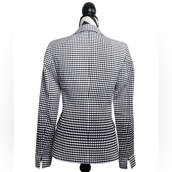 Akris Punto Black & White Sz 4 Office Career Polka Dot Blazer - Picture 2 of 16